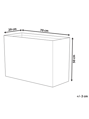 Beliani Outdoor Blumentopf EDESSA in Braun - (W) 70 x (H) 50 x (L) 29 cm
