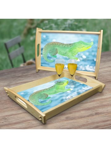 Mr. & Mrs. Panda Holztablett Krokodil ohne Spruch in OZeichenanblue