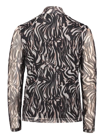 BETTY & CO Mesh-Shirt mit Stehkragen in Nature/Black