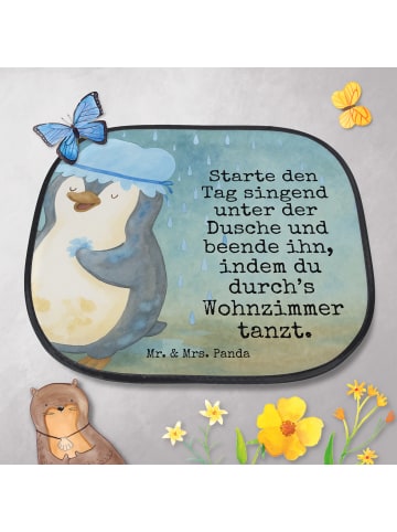 Mr. & Mrs. Panda Sonnenschutz Pinguin Duschen Design mit Spruch in Weiß