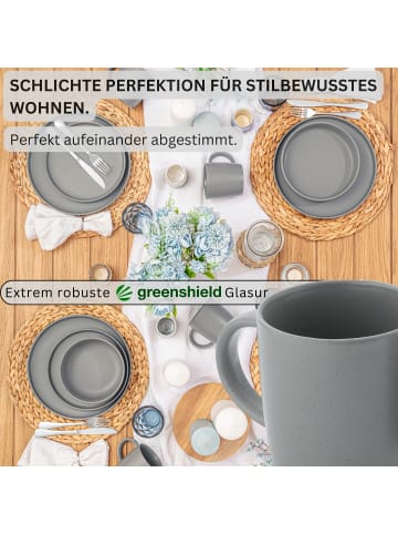 Sänger KAFFEEBECHER LEEDS SHADOW - 6 teilig aus Steingut