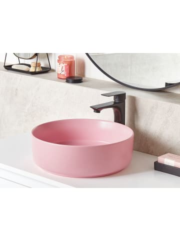 Beliani 2-tlg Waschbecken GUDAR in Rosa
