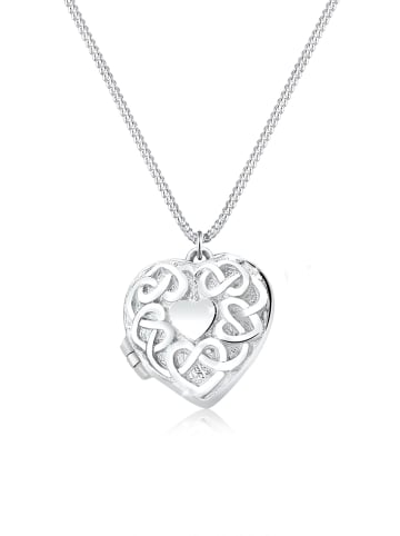 Elli Halskette 925 Sterling Silber Herz, Medaillon, Ornament in Silber