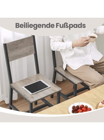 VASAGLE 2er-Set: Esszimmerstuhl Barnet in Greige-Grau - (B)50 x (H)87.1 x (T)36 cm