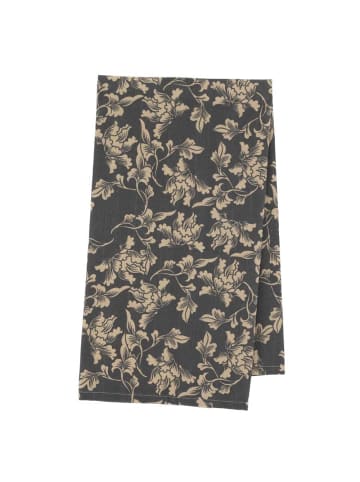 Chic Antique Geschirrtuch AIX Midnight BLUE Blau mit Blatt Muster in Sand