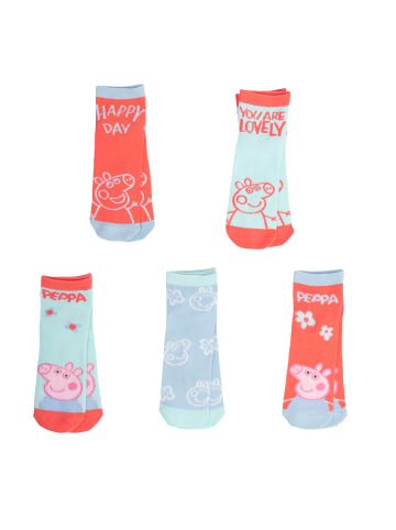 United Labels 5er Pack Peppa Wutz  Sneakersocken in Mehrfarbig