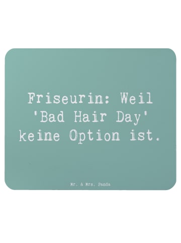 Mr. & Mrs. Panda Mouse Pad Spruch Friseurin Magie mit Spruch in Meeresbrise