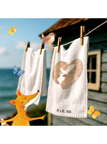 Mr. & Mrs. Panda Handtuch Otter Herz ohne Spruch in Weiß