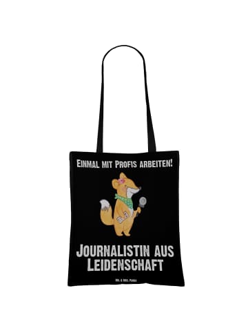 Mr. & Mrs. Panda Shopper Journalistin Leidenschaft mit Spruch in Schwarz
