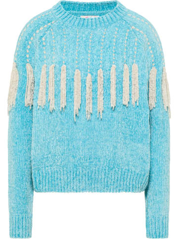 IZIA Damen Strickpullover in Türkisblau