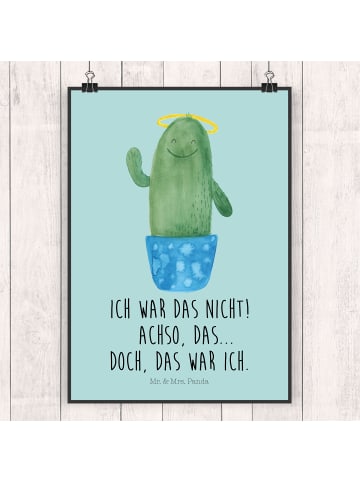 Mr. & Mrs. Panda wanddeko Kaktus Heilig mit Spruch in Türkis Pastell