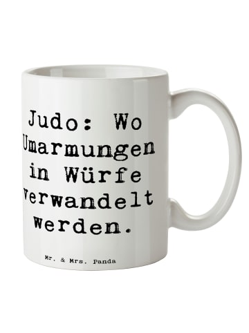 Mr. & Mrs. Panda Becher Spruch Judo Umarmungen mit Spruch in Weiß