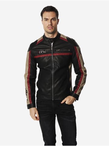 KOROSHI Biker-leder-effektjacke in Schwarz