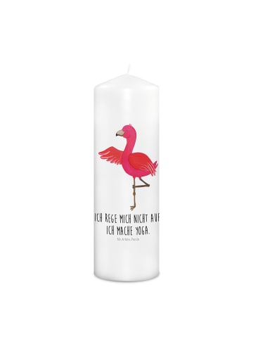 Mr. & Mrs. Panda Kerze Flamingo Yoga mit Spruch in Weiß