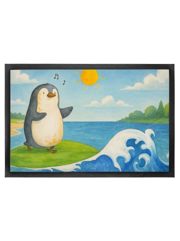 Mr. & Mrs. Panda fußmatte Pinguin Surfer Design ohne Spruch in Weiß