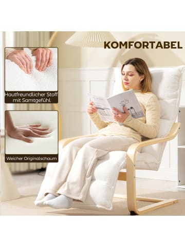 HOMCOM Lounge-Sessel in Weiß 114L x 67B x 105H cm