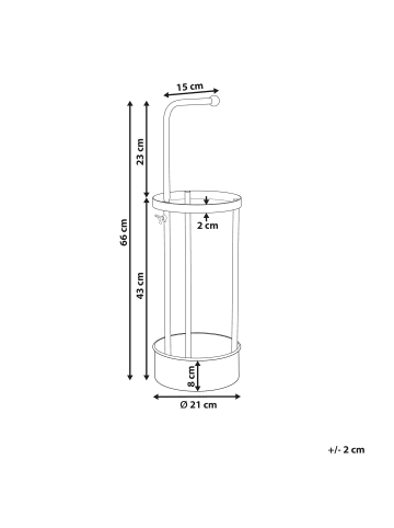 Beliani Schirmständer MONNAIE in Schwarz - (W) 21 x (H) 66 x (L) 21 cm