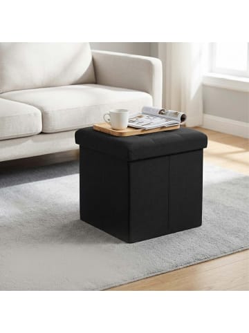 relaxdays Faltbarer Sitzhocker in Schwarz - 38 cm