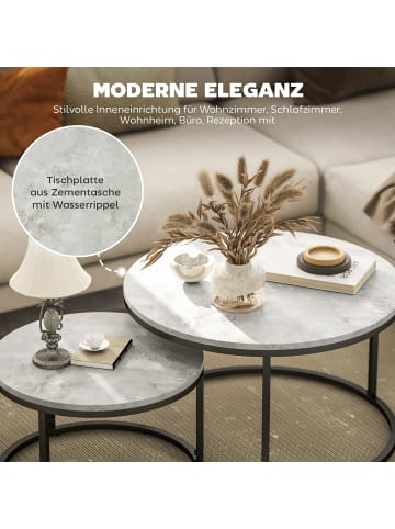 HOMCOM Couchtisch Set-78,5L x 78,5B x 46,5H cm-Hellgrau