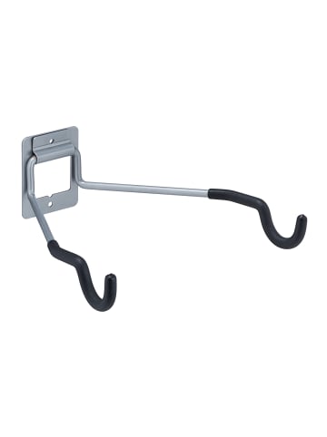 relaxdays Fahrrad Wandhalterung in Schwarz - (B)31 x (H)11 x (T)33 cm