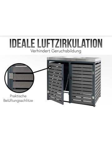 MCW 2er Mülltonnenverkleidung K14, Teak-Optik