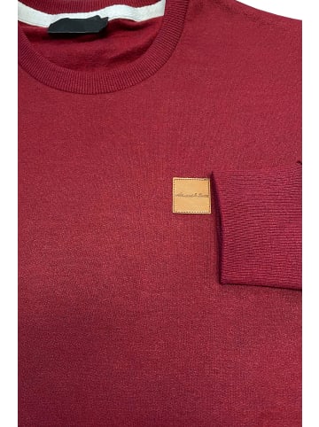 Humy Basic Rundhals Sweater Einfarbiger Pullover A&S in Bordeaux
