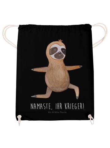 Mr. & Mrs. Panda Tragetasche Faultier Yoga mit Spruch in Schwarz