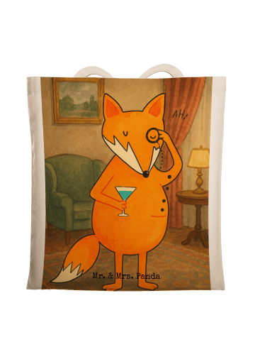 Mr. & Mrs. Panda Shopper Fuchs Lord Design ohne Spruch in Weiß