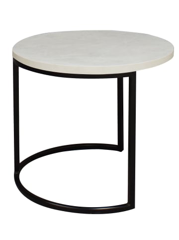 58 aufm Kessel COUCHTISCH Rund Elesa 2 60x51x60 Holzwerkstoff Schwarz/Keramik weiß