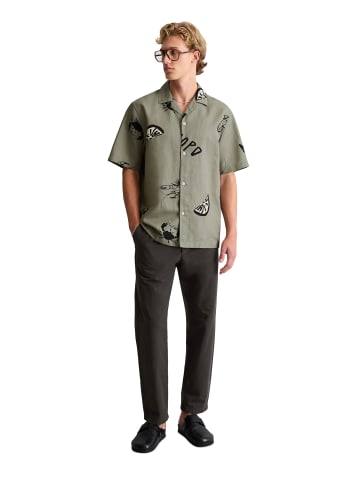 Marc O'Polo DENIM Crayfish Capsule Kurzarmhemd aus Leinen, Normal Fit in Light Green