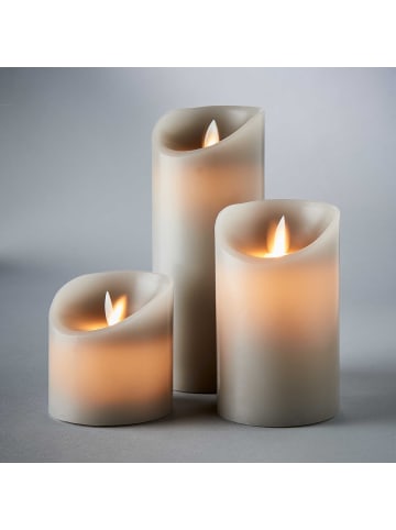 Butlers Butlers LED Kerzen-Set GLOWING FLAME 3-tlg. in Grau