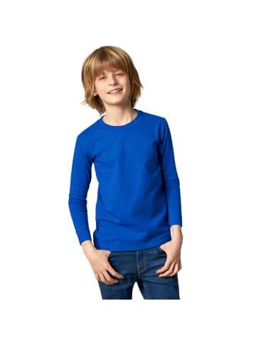tectake Einfarbiges Langarm-Shirt für Kinder, blau