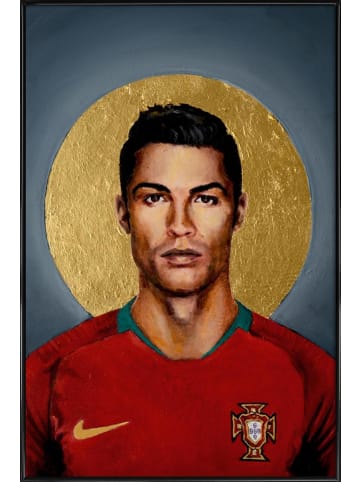 Juniqe Poster in Kunststoffrahmen "Football Icon - Cristiano Ronaldo" in Bunt