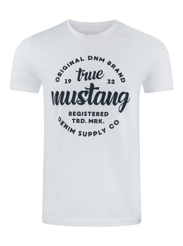 Mustang T-Shirt Basic Print in Weiß