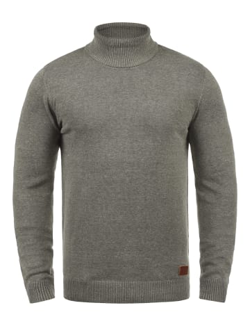 BLEND Rollkragenpullover BHLatif 20707474ME Strickpullover mit Ellbogenpatches in Grau