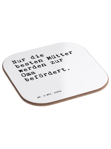 Mr. & Mrs. Panda Untersetzer Glas Nur die besten Mütter... mit S... in Weiß