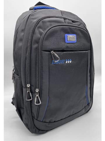 EGOMAXX Hardshell Rucksack Backpack Gepolstert Libosi Design in Schwarz-Blau
