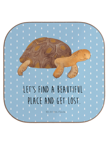 Mr. & Mrs. Panda Untersetzer für Gläser Schildkröte MHerzieren ... in Blau Pastell