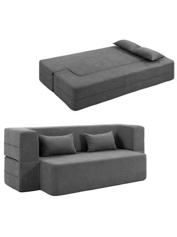 HOMCOM Schlafsofa-203L x 95B x 75H cm-Grau