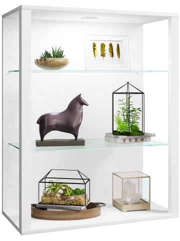 VCM  olz Glas Stand Vitrine Sammelvitrine Glasol LW in Weiß