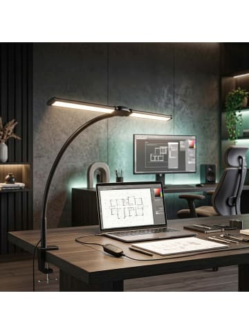 relaxdays Schreibtischlampe "USB" in Schwarz – 61 cm