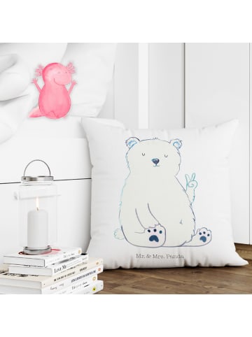 Mr. & Mrs. Panda Dekokissen Eisbär Faul ohne Spruch in Weiß