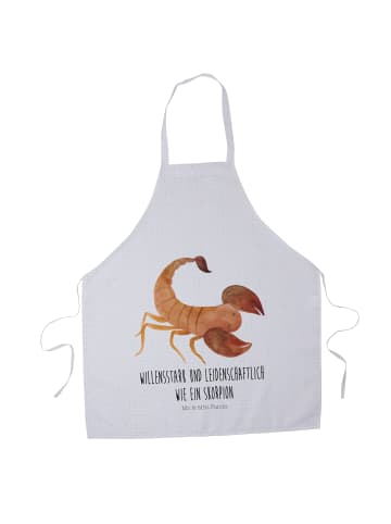 Mr. & Mrs. Panda Schürze Sternzeichen Skorpion mit Spruch in Weiß