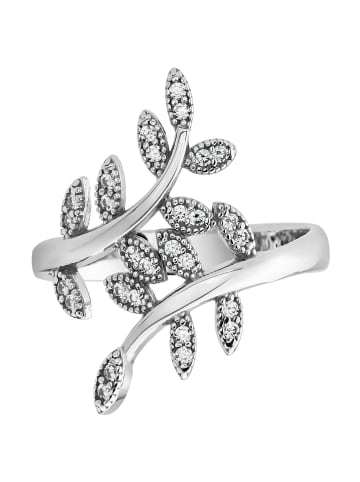 BALIA Ring 925 Sterling Silber, Blätter Motivring Größe 58 (18,5)