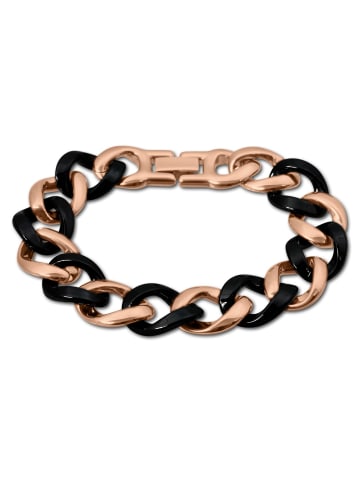 Amello Armband Edelstahl 333er Rosegold vergoldet, Keramik ca. 18,5cm Panzer