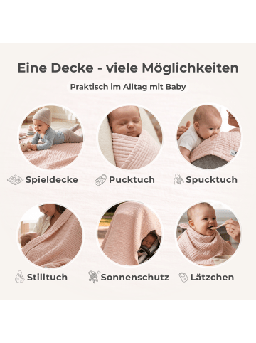 nordic coast company Musselindecke, Puckdecke, Einschlagdecke, Babydecke Musselin, atmungsaktiv