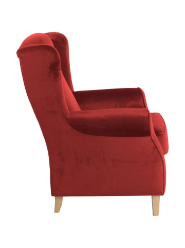 58 aufm Kessel OHRENSESSEL Karlen Bezug Samtvelours Buche natur / ziegel