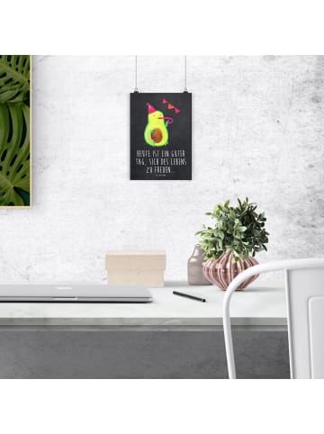 Mr. & Mrs. Panda Poster Avocado Party mit Spruch in Kreidetafel