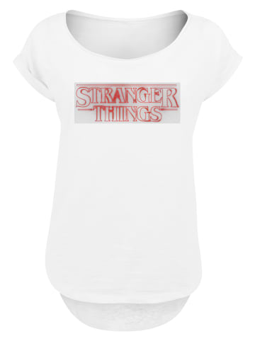 F4NT4STIC Long Cut T-Shirt Stranger Things Glow Logo Netflix TV Series in weiß