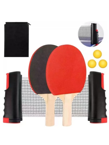 Wisam Ping-Pong-Set Tischtennisnetz Paddel Bälle 3-tlg